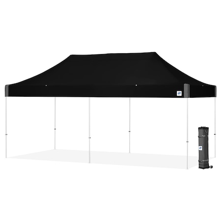 Vantage Shelter, 10' W X 20' L, White Steel Frame, Black Top